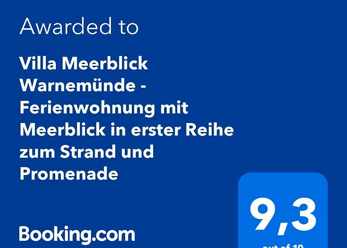 Villa Meerblick Warnemuende - Ferienwohnung Mit Meerblick In Erster Reihe Zum Strand Und Promenade
